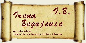 Irena Begojević vizit kartica